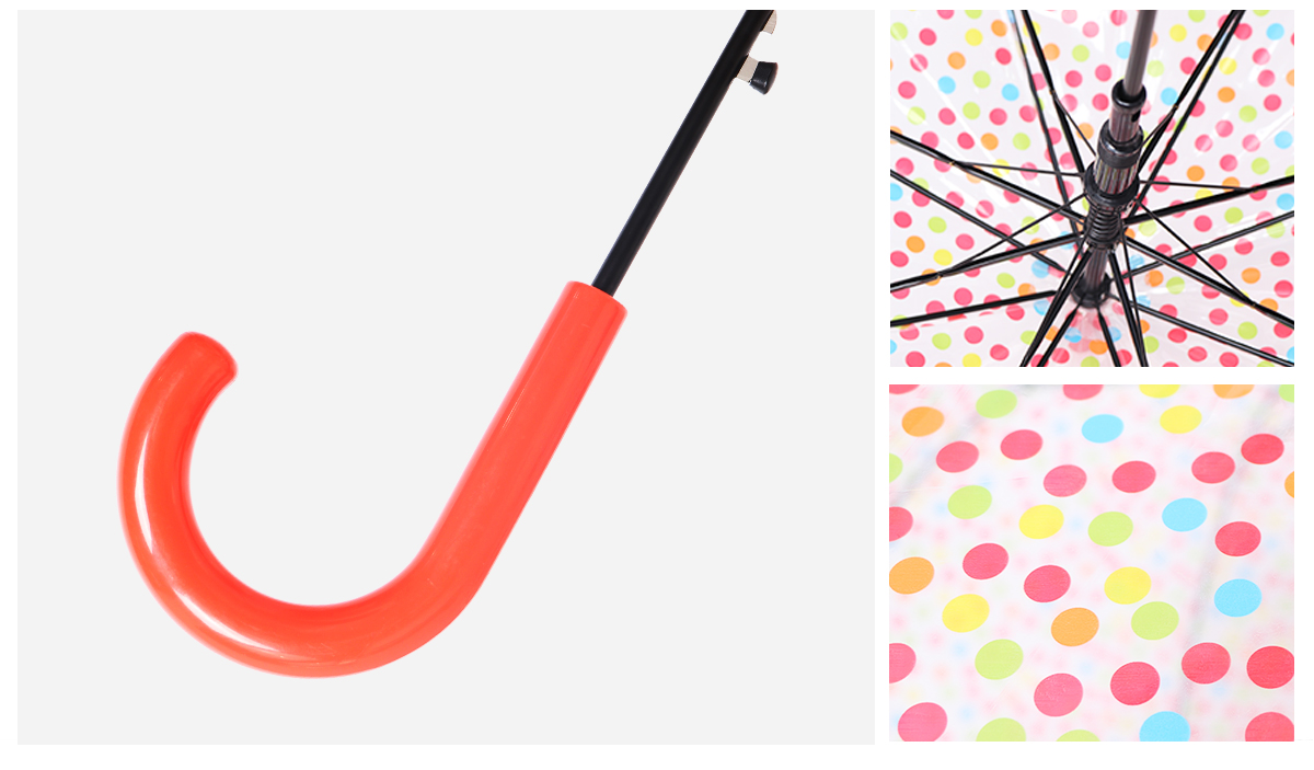 RST022 dot umbrella long handle transparent umbrella straight handle umbrella wholesale