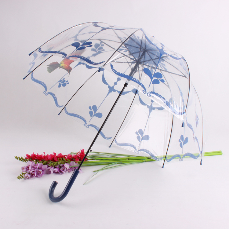 New PVC Apollo straight umbrella creative transparent waterproof umbrella foreign trade umbrella wholesale custom-made