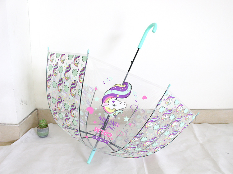 Japanese Transparent umbrella Female Korean little Fresh student unicorn Adult children Cute Cartoon umbrella with long handle Japanese Transparent umbrella Female Korean little Fresh student unicorn Adult children Cute Cartoon umbrella with long handle