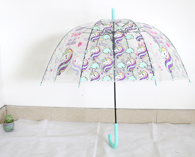 Japanese Transparent umbrella Female Korean little Fresh student unicorn Adult children Cute Cartoon umbrella with long handle Japanese Transparent umbrella Female Korean little Fresh student unicorn Adult children Cute Cartoon umbrella with long handle
