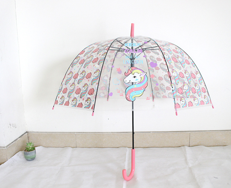 Japanese Transparent umbrella Female Korean little Fresh student unicorn Adult children Cute Cartoon umbrella with long handle Japanese Transparent umbrella Female Korean little Fresh student unicorn Adult children Cute Cartoon umbrella with long handle