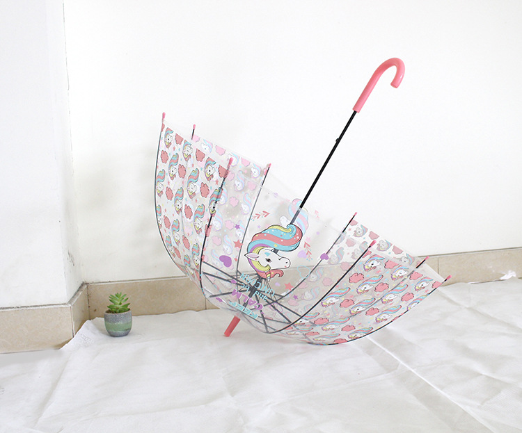 Japanese Transparent umbrella Female Korean little Fresh student unicorn Adult children Cute Cartoon umbrella with long handle Japanese Transparent umbrella Female Korean little Fresh student unicorn Adult children Cute Cartoon umbrella with long handle
