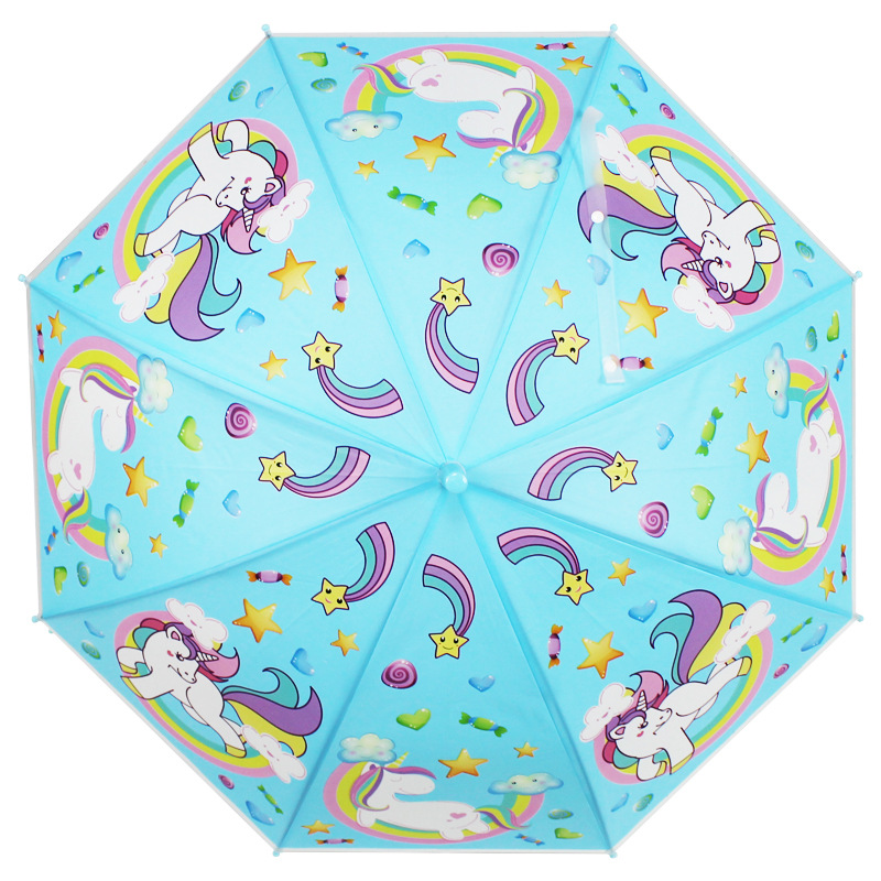 Japanese Transparent umbrella Female Korean little Fresh student unicorn Adult children Cute Cartoon umbrella with long handle Japanese Transparent umbrella Female Korean little Fresh student unicorn Adult children Cute Cartoon umbrella with long handle