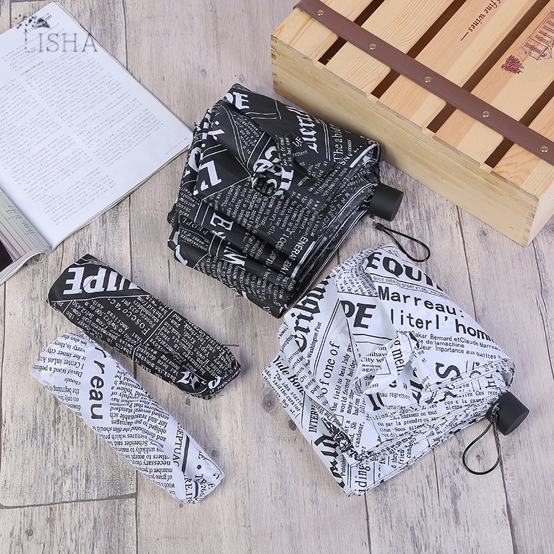 Boutique clear umbrella newspaper folding umbrella fashion lady umbrella