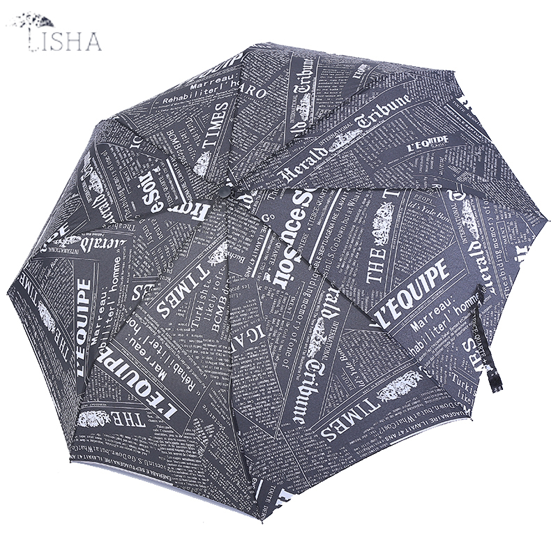 Boutique clear umbrella newspaper folding umbrella fashion lady umbrella
