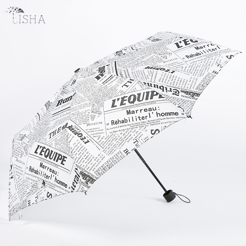 Boutique clear umbrella newspaper folding umbrella fashion lady umbrella