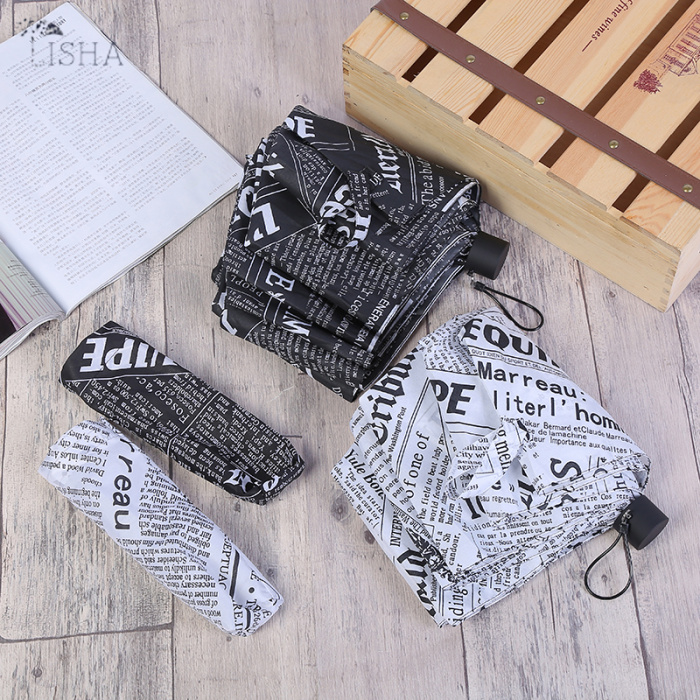 Boutique clear umbrella newspaper folding umbrella fashion lady umbrella