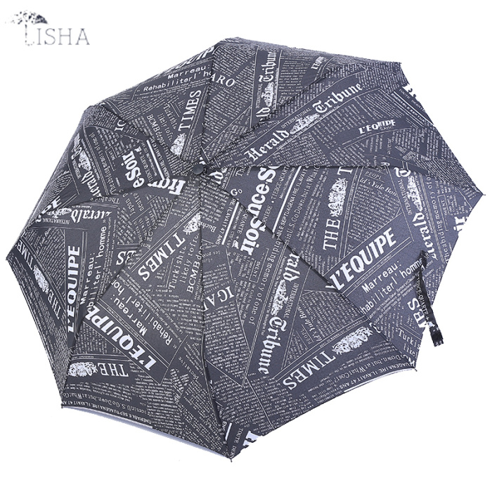 Boutique clear umbrella newspaper folding umbrella fashion lady umbrella