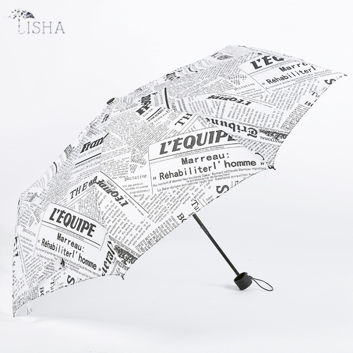 Boutique clear umbrella newspaper folding umbrella fashion lady umbrella