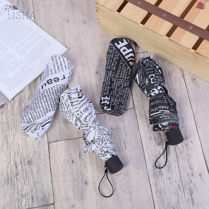 Boutique clear umbrella newspaper folding umbrella fashion lady umbrella