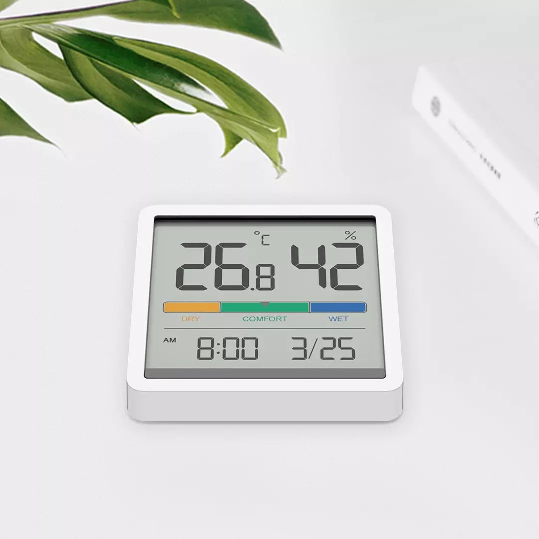 Household Bedroom Baby Room Digital Display Precision Rice Static Temperature and Humidity Clock Testing Meter