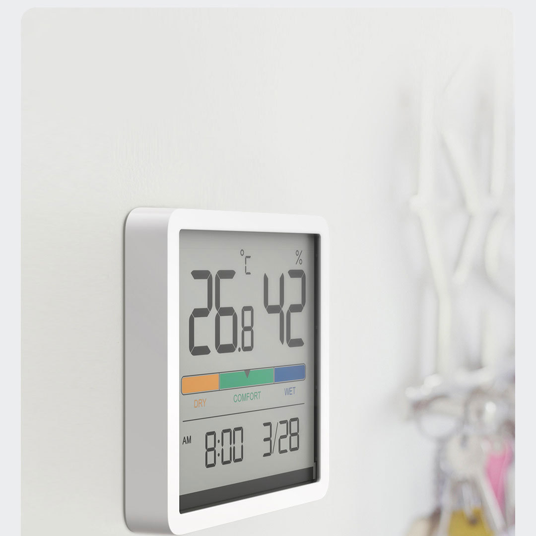 Household Bedroom Baby Room Digital Display Precision Rice Static Temperature and Humidity Clock Testing Meter