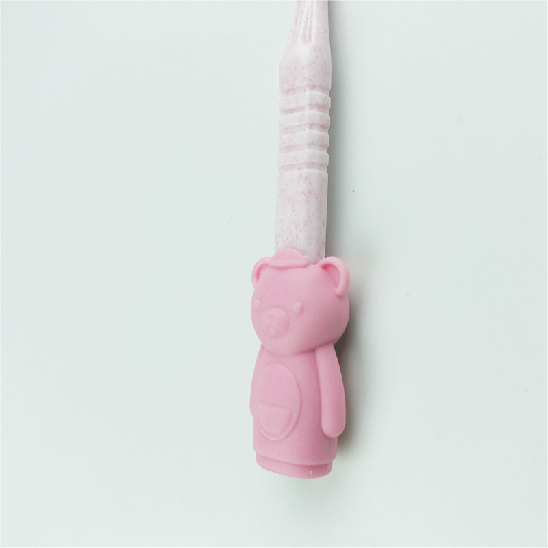 Toothbrush Wholesale Han Bing 372 Children Cartoon Toothbrush Handle Free Alarm Clock Shape Pencil Sharpener Soft-Bristle Toothbrush