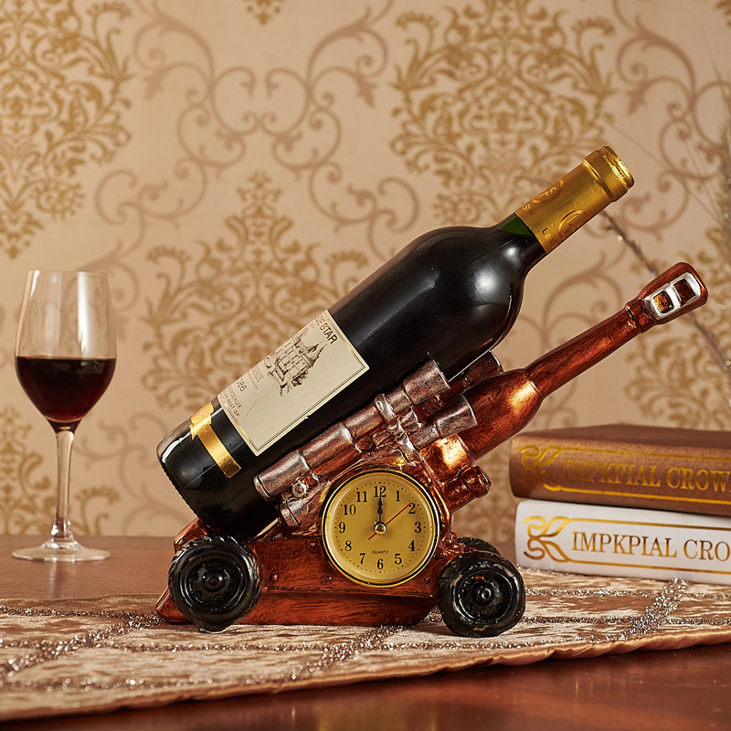 Resin Crafts European Red Wine Cannon Decoration Wine Cabinet Decoration Clock Decoration
