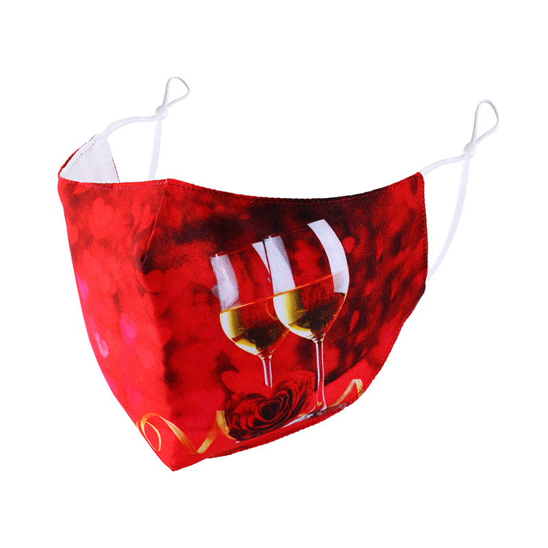 Valentine&#039;s Day Mask Couple Adult Cotton Mask Dustproof Washable Washable PM2.5 Filter Cloth Mask Customizable