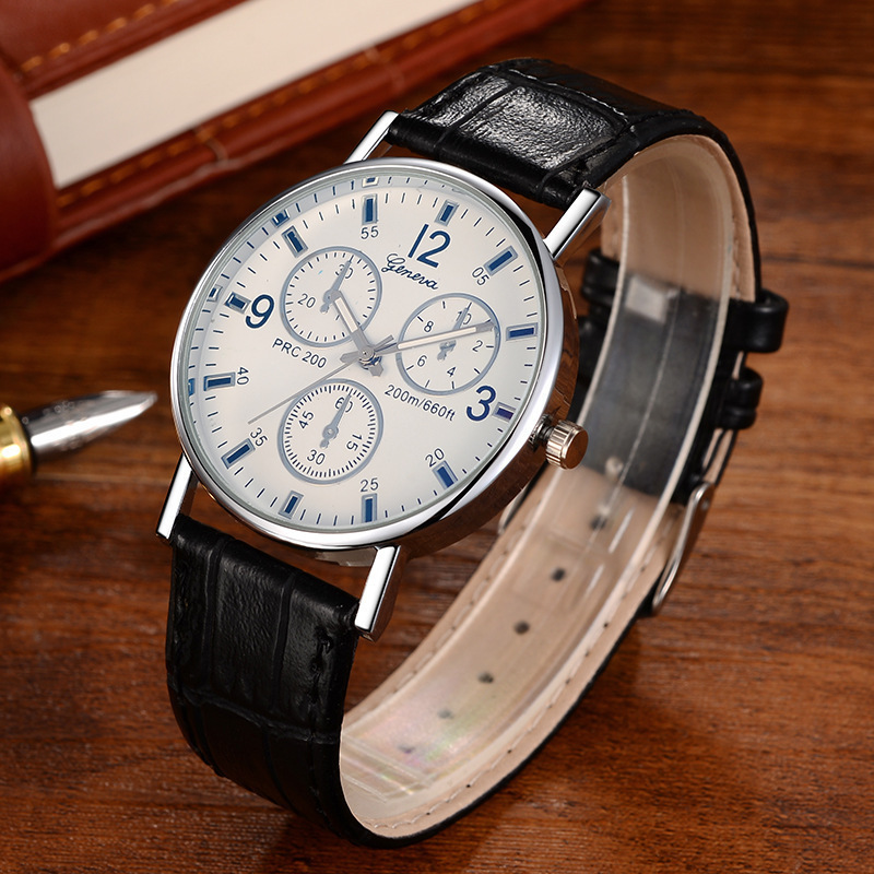 Popular AliExpress Watch Three-Eye Belt Men's Business Gifts Fashion Clock Hot Sale Men's Quartz Watch Factory Wholesale