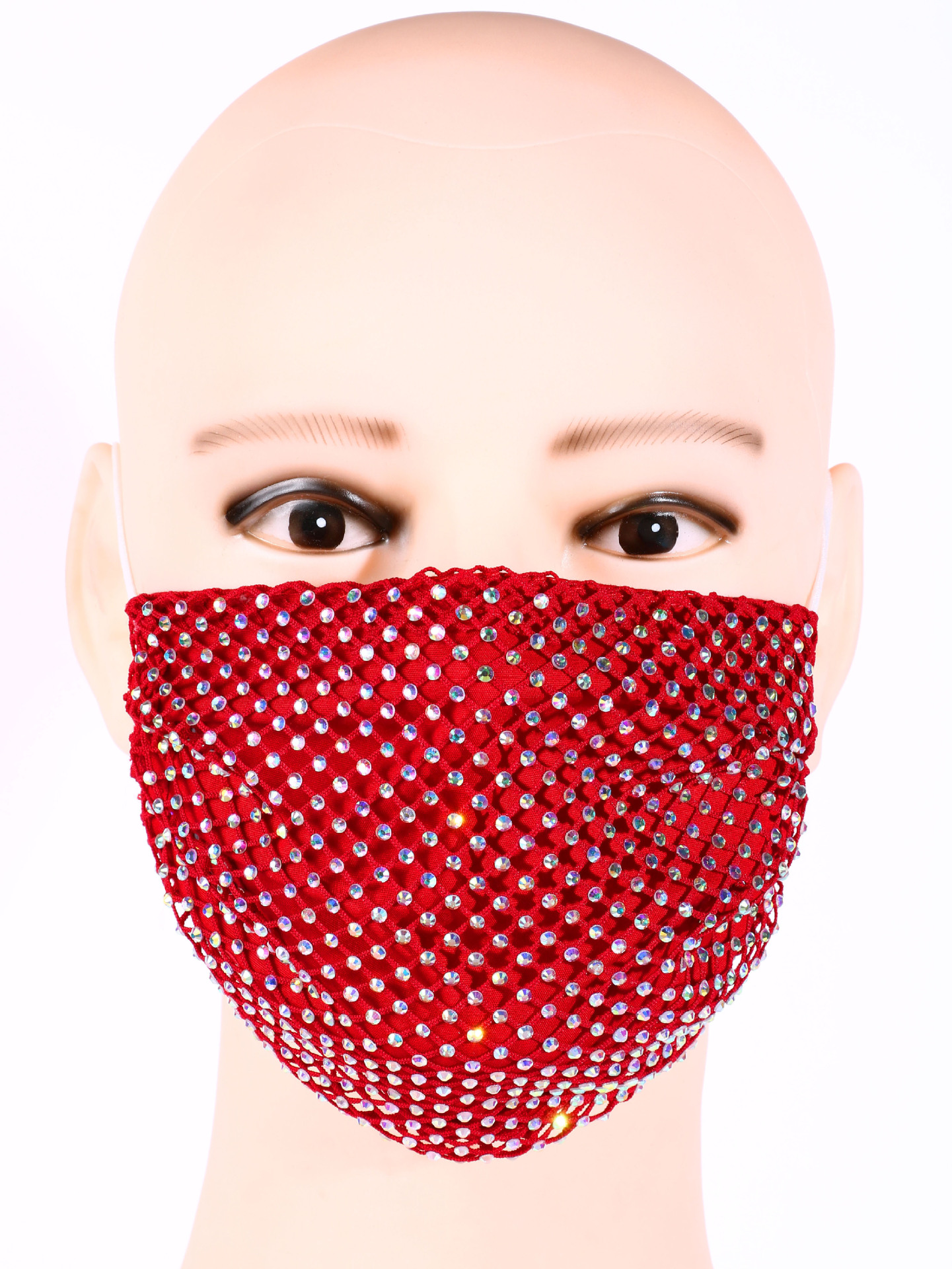 New Mesh Hollow Dust Mask Hot Drilling Internet Celebrity Star Voile Swarovski Diamond Mask Light Diamond Colorful Crystals Fashion Mask
