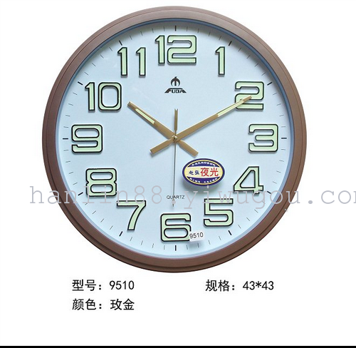 Fidelity round luminous digital ultra quiet wall clocks