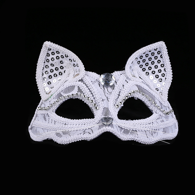 Halloween Masquerade Party Character Dress up Half Face Animal Mask Fox Mask Sexy Lace Mask