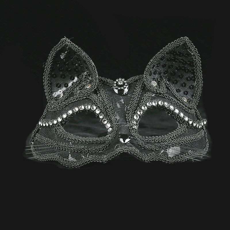 Halloween Masquerade Party Character Dress up Half Face Animal Mask Fox Mask Sexy Lace Mask