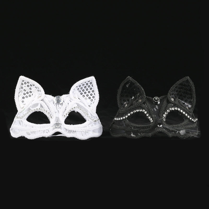 Halloween Masquerade Party Character Dress up Half Face Animal Mask Fox Mask Sexy Lace Mask