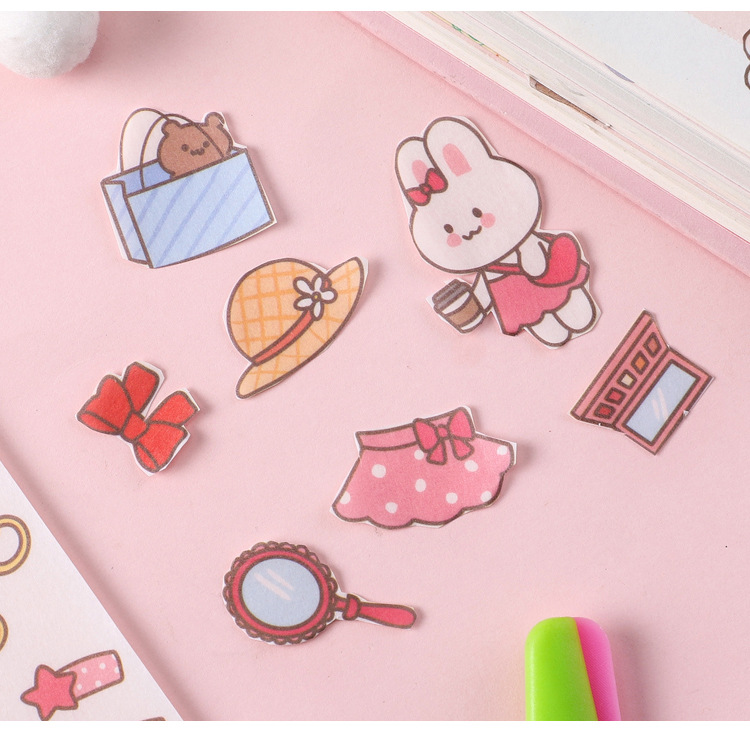 Cute Cartoon Sticker Set Girl Heart Character Journal Decoration Sticker Material Kindergarten Student Stationery Gifts