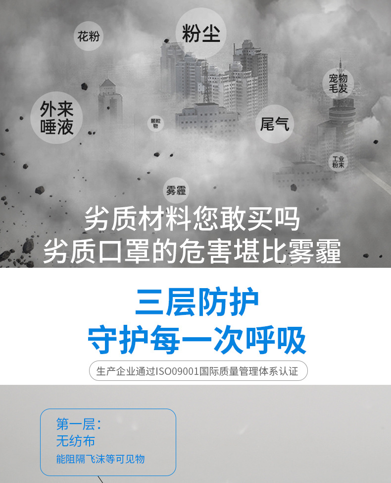 Disposable Mask Civil Non-Woven Meltblown Mask Summer Dustproof Protective Mask 50 Pieces Currently Available Wholesale