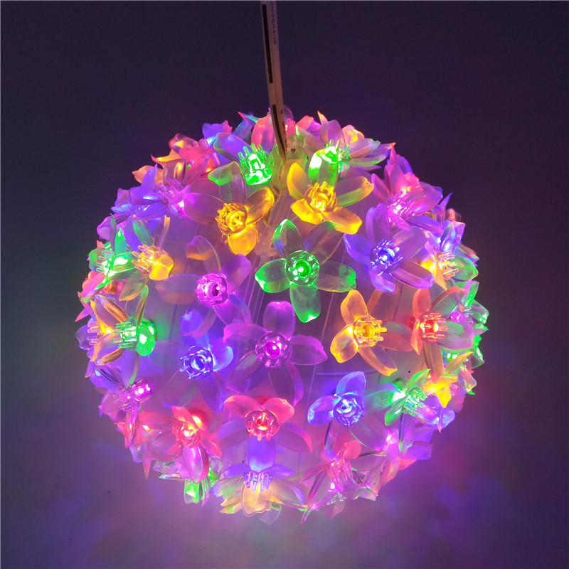Christmas lights 6 inch cherry blossom ball 100 lights LED color