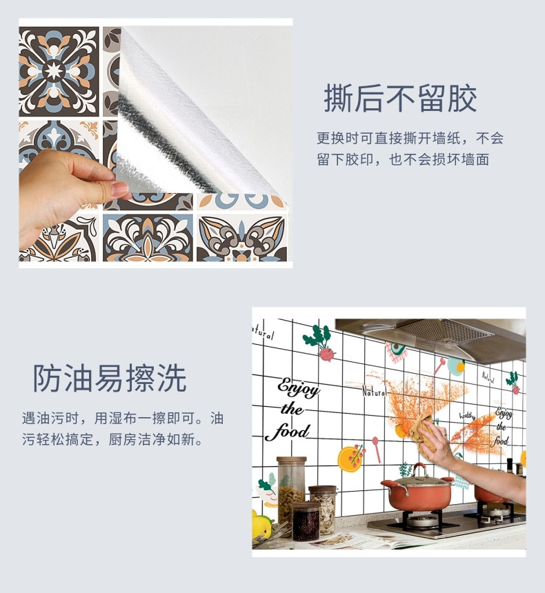5 M Waterproof Thick Cabinet High Temperature Resistant Kitchen Greaseproof Stickers Stove Decoration Removable Self-Adhesive Tile Wall Sticker
