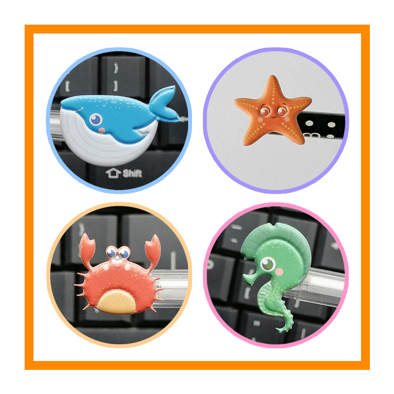 Ocean World Cartoon Cute Decorative Stickers Rich Happy Cartoon Label Cute New Year Decoration Stickers Bubble Sticker
