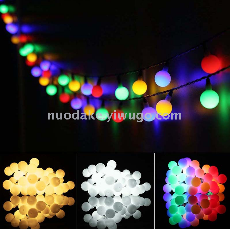 Milky white round solar string solar Christmas lights outdoor courtyard waterproof lighting decorative atmosphere lights