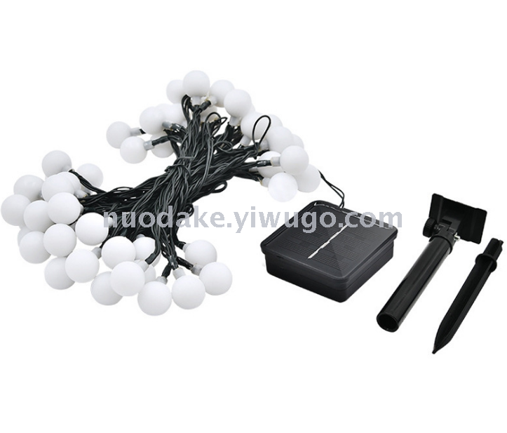Milky white round solar string solar Christmas lights outdoor courtyard waterproof lighting decorative atmosphere lights Milky white round solar string solar Christmas lights outdoor courtyard waterproof lighting decorative atmosphere lights