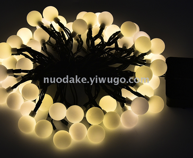 Milky white round solar string solar Christmas lights outdoor courtyard waterproof lighting decorative atmosphere lights Milky white round solar string solar Christmas lights outdoor courtyard waterproof lighting decorative atmosphere lights