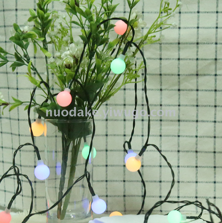 Milky white round solar string solar Christmas lights outdoor courtyard waterproof lighting decorative atmosphere lights Milky white round solar string solar Christmas lights outdoor courtyard waterproof lighting decorative atmosphere lights