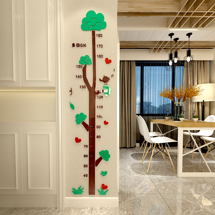 Children&#039;s Height Measuring Wall Stickers Height Measurement Wall Sticker 3D Wall Stickers Baby Test Height Measurement Sticker Living Room Bedroom Decoration