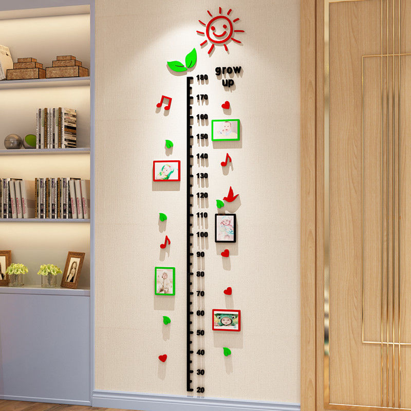 Children&#039;s Height Measuring Wall Stickers Height Measurement Wall Sticker 3D Wall Stickers Baby Test Height Measurement Sticker Living Room Bedroom Decoration