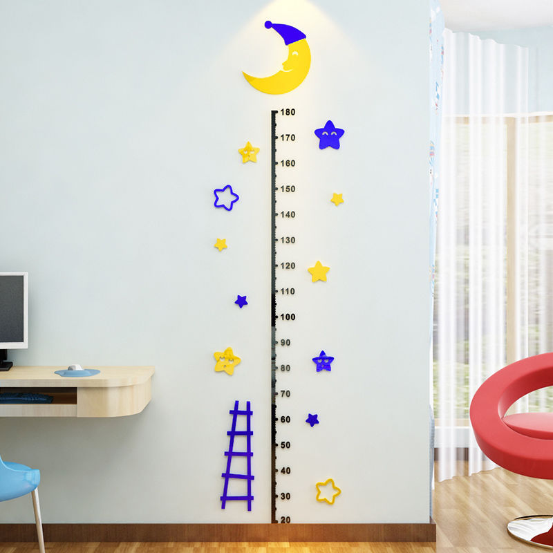 Children's Height Measuring Wall Stickers Height Measurement Wall Sticker 3D Wall Stickers Baby Test Height Measurement Sticker Living Room Bedroom Decoration