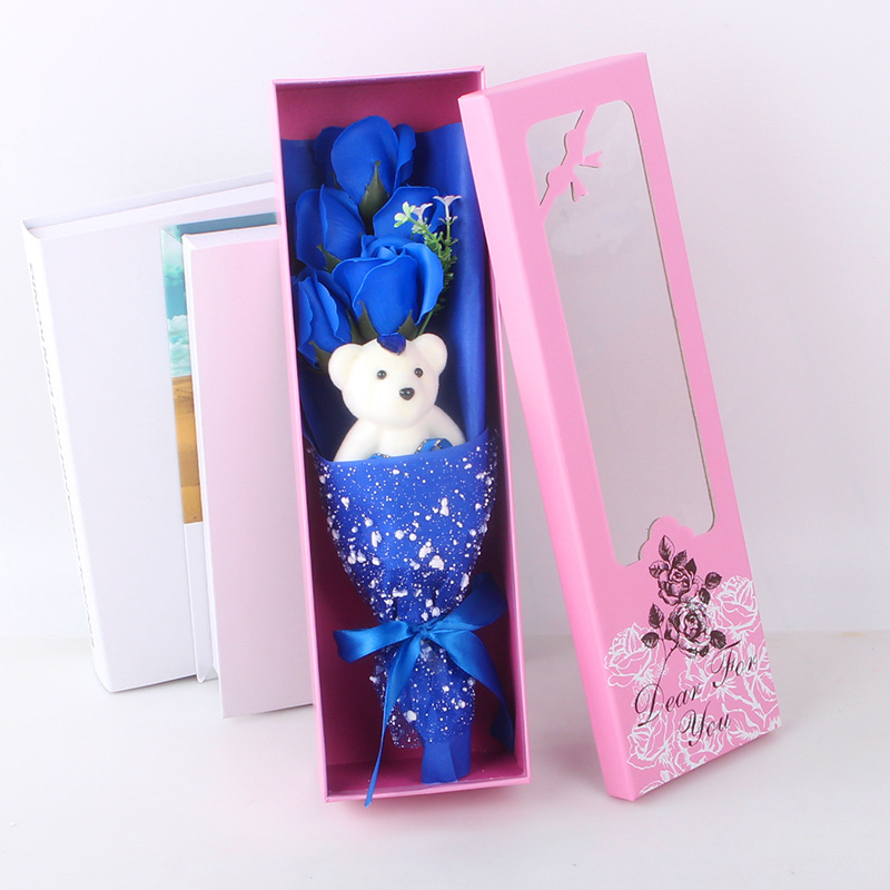 Sanba Mother&#039;s Day Soap Rose 5 Flowers Bear Soap Flower Valentine&#039;s Day Promotion Christmas Gift