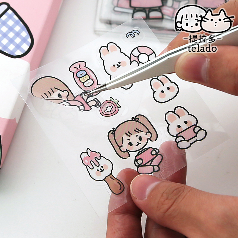 Decoration sticker Rabbit Gift Box Creative Stickers Set Waterproof Pet Water Cup Decorative Journal Stickers