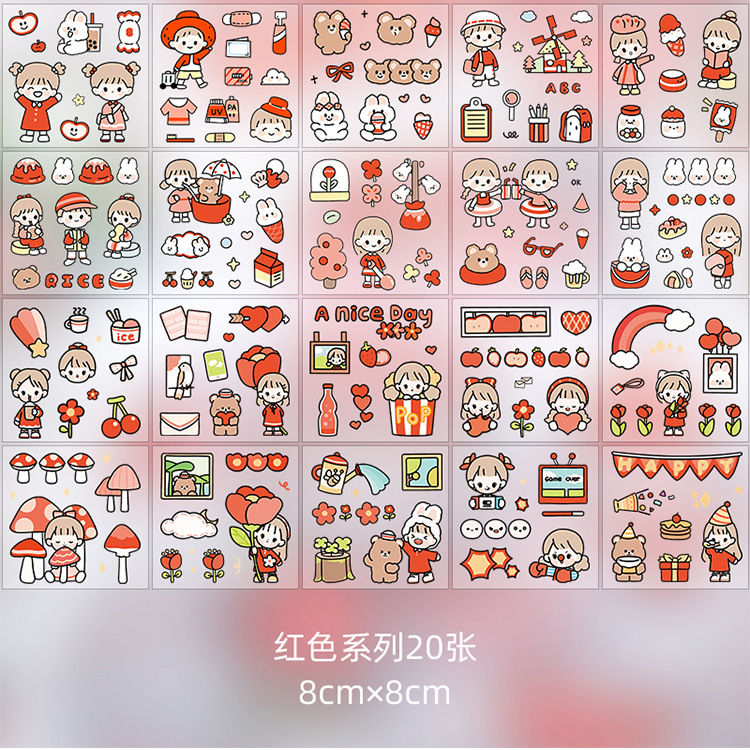Decoration sticker Rabbit Gift Box Creative Stickers Set Waterproof Pet Water Cup Decorative Journal Stickers