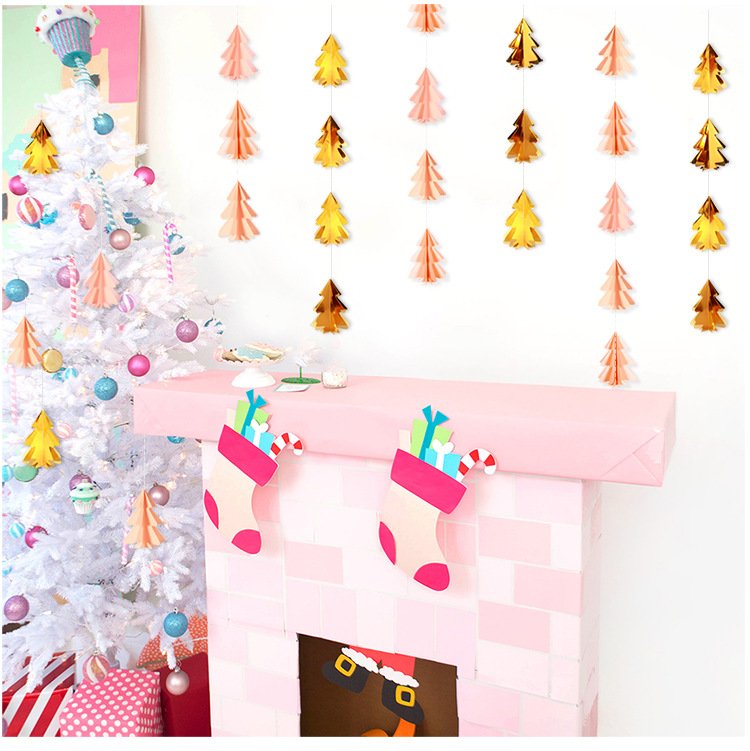 10 Stereo Mini Christmas Tree Paper String Flower Hanging Flag Christmas Decorations Party Decoration Supplies 10 Stereo Mini Christmas Tree Paper String Flower Hanging Flag Christmas Decorations Party Decoration Supplies