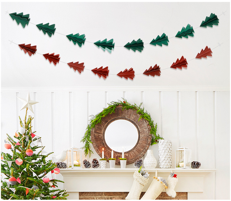 10 Stereo Mini Christmas Tree Paper String Flower Hanging Flag Christmas Decorations Party Decoration Supplies 10 Stereo Mini Christmas Tree Paper String Flower Hanging Flag Christmas Decorations Party Decoration Supplies