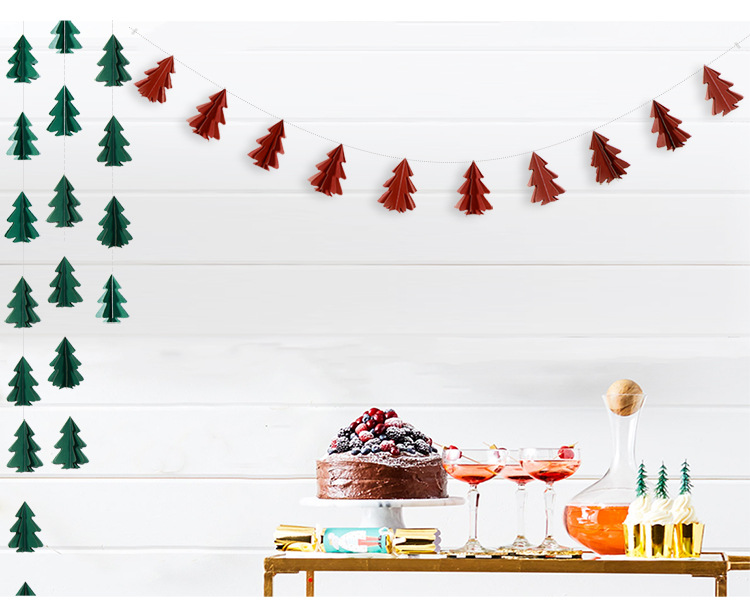 10 Stereo Mini Christmas Tree Paper String Flower Hanging Flag Christmas Decorations Party Decoration Supplies 10 Stereo Mini Christmas Tree Paper String Flower Hanging Flag Christmas Decorations Party Decoration Supplies