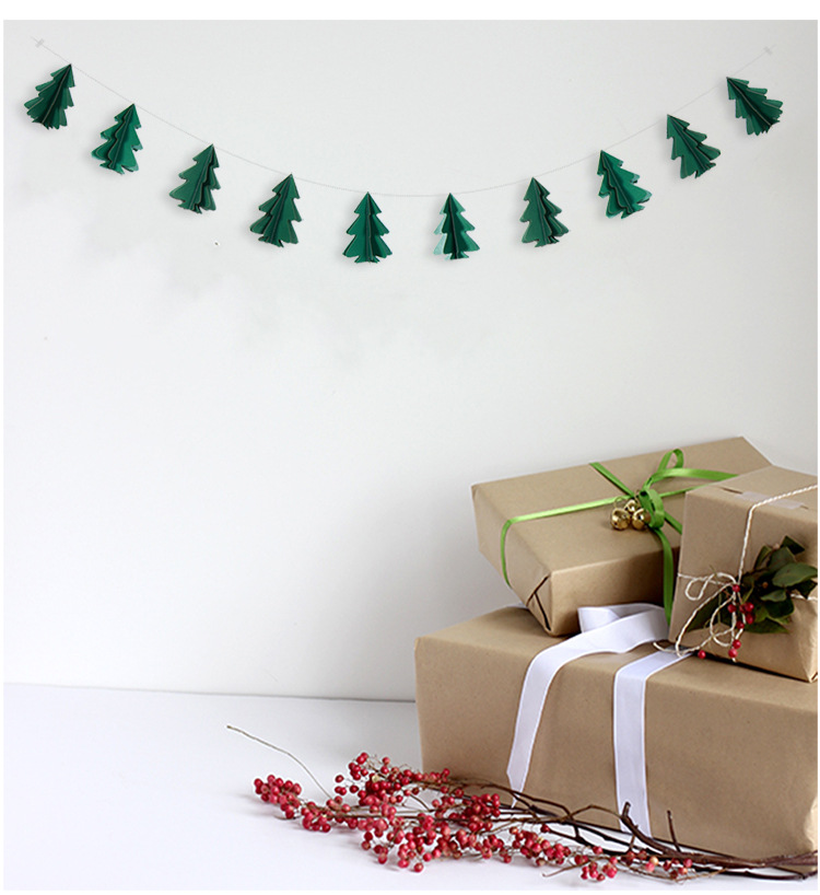 10 Stereo Mini Christmas Tree Paper String Flower Hanging Flag Christmas Decorations Party Decoration Supplies 10 Stereo Mini Christmas Tree Paper String Flower Hanging Flag Christmas Decorations Party Decoration Supplies