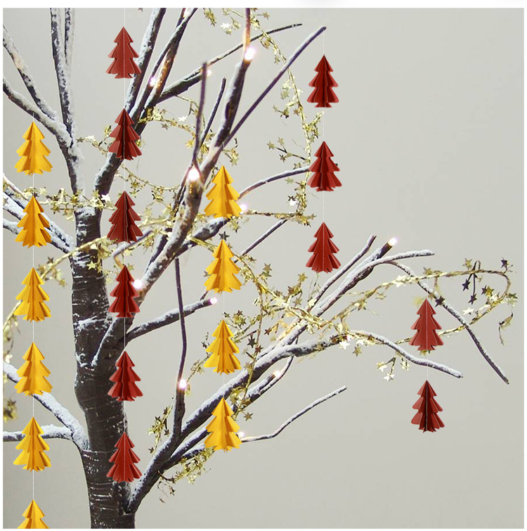 10 Stereo Mini Christmas Tree Paper String Flower Hanging Flag Christmas Decorations Party Decoration Supplies 10 Stereo Mini Christmas Tree Paper String Flower Hanging Flag Christmas Decorations Party Decoration Supplies