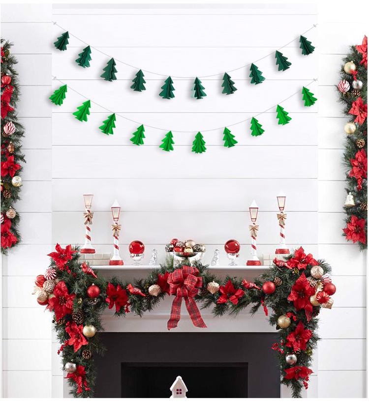 10 Stereo Mini Christmas Tree Paper String Flower Hanging Flag Christmas Decorations Party Decoration Supplies 10 Stereo Mini Christmas Tree Paper String Flower Hanging Flag Christmas Decorations Party Decoration Supplies
