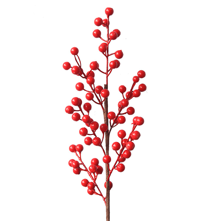 6 Fork Chinese Hawthorn Hollyberry Christmas Fruit Fortune Fruit Artificial Flower Home Decoration Factory Wholesale