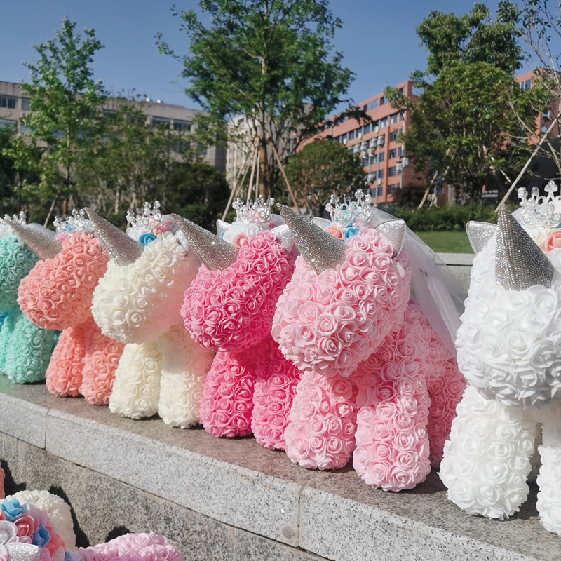 Preserved Fresh Flower Unicorn Christmas Valentine's Day Gift Rose Bear PE Foam Rose Unicorn Manufacturer Preserved Fresh Flower Unicorn Christmas Valentine's Day Gift Rose Bear PE Foam Rose Unicorn Manufacturer