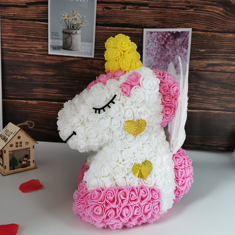 Preserved Fresh Flower Unicorn Christmas Valentine's Day Gift Rose Bear PE Foam Rose Unicorn Manufacturer Preserved Fresh Flower Unicorn Christmas Valentine's Day Gift Rose Bear PE Foam Rose Unicorn Manufacturer