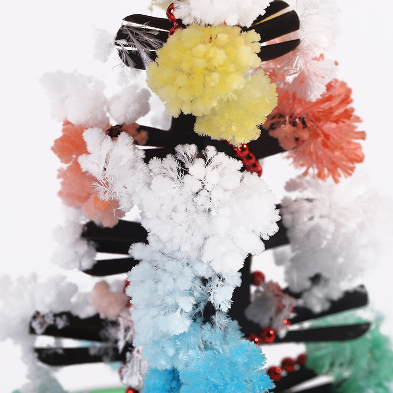 Cross-Border Supply Net Red Paper Tree Flowering Children DIY Magic Growing Crystal Tree Toy Colorful Christmas Tree Wholesale